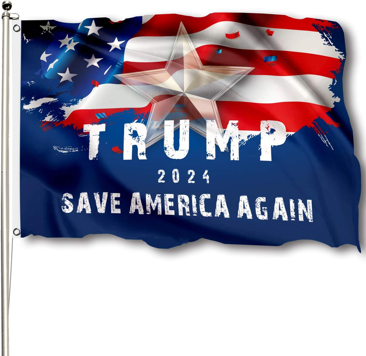 FSFLAG Trump 2024 Flag, Trump Flag 3x5 Feet Save America Again, Trump 2024 Flag for Room Wall Boat, Double Stitched Polyester Trump Flags Save America Again with 2 Grommets