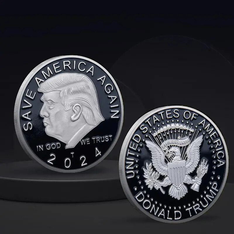 2024 President Donald Trump Coin Gold Silver Plated Freedom Eagle Souvenir Coin Donald J Trump Of USA Great Again Souvenir Coins