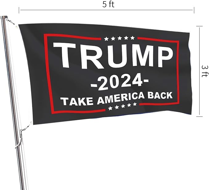 Trump 2024 Flag Fuck Biden Flag 3x5 ft Make America Great Again Flag Double Stitch Around The Edge with Two Brass Buttonholes 4 Patterns (Trump 2024-4 Patterns #2)