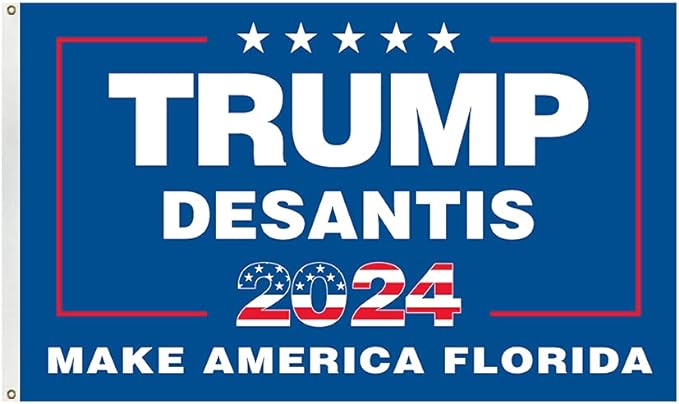 Trump Desantis 2024 Make America Florida flag 3x5 FT,with 2 Brass Grommets,garage,outdoor activities,indoor walls.