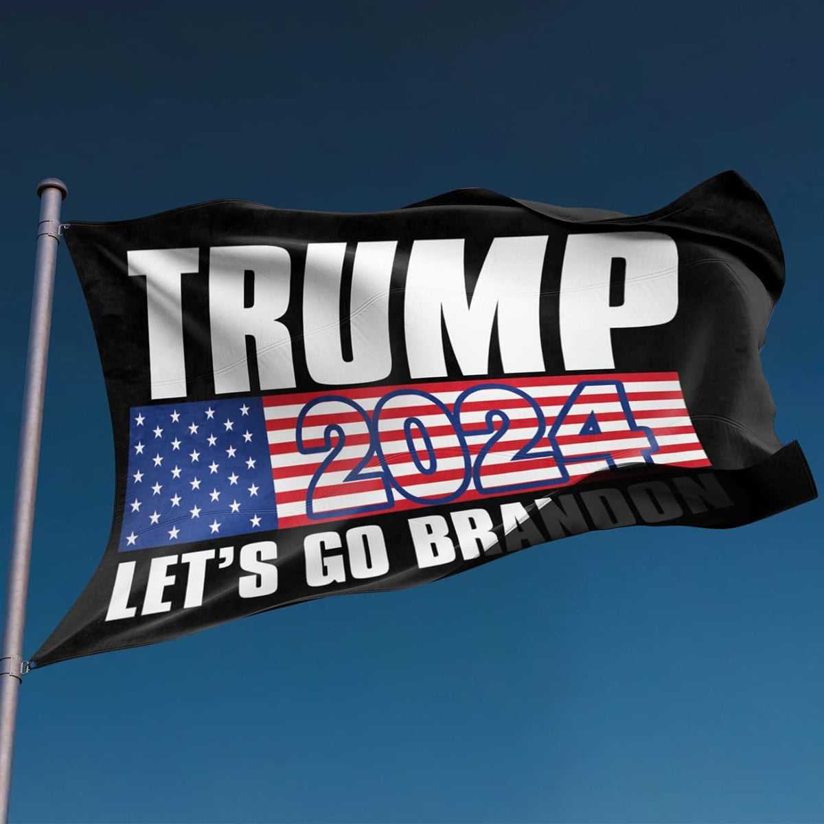 Trump 2024 Flag with Lets Go Branson 3x5 Feet Double Stitched Trump Flag 2024 with 2 Brass Grommets for Room Wall Durable Vivid Color Indoor Outdoor Garden Flags & Banners Sign (A Style Trump