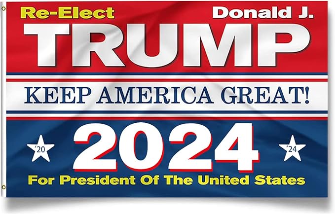 Trump Flag Blue Donald Trump Flags Support for President 2024 Banner - Keep America Great 3 x 5 feet with Two Brass Grommets