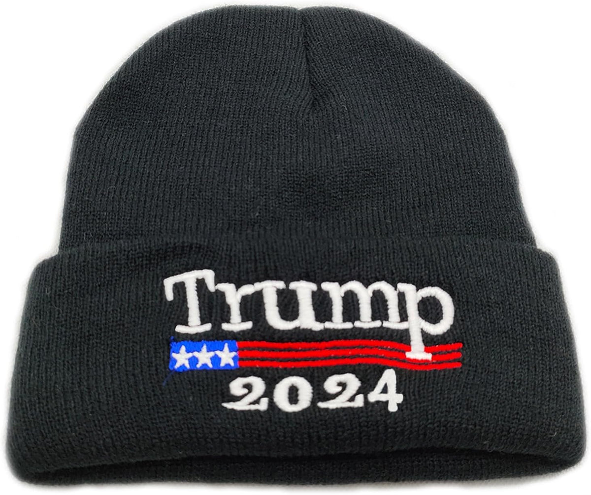 Trump 2024 Beanie Hats Make America Great Again Hat Donald Trump USA MAGA Cap Ski Winter Knit Hats for Men Women