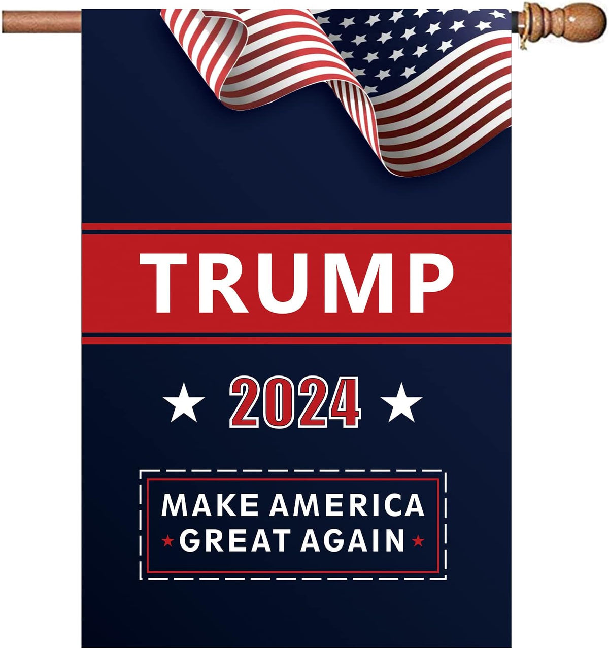 Donald Trump 2024 House Garden Flags- Make America Great Again - Double Sided Yard Flag Banner Lawn Outdoor Decoration Election Day 28x40 Inch