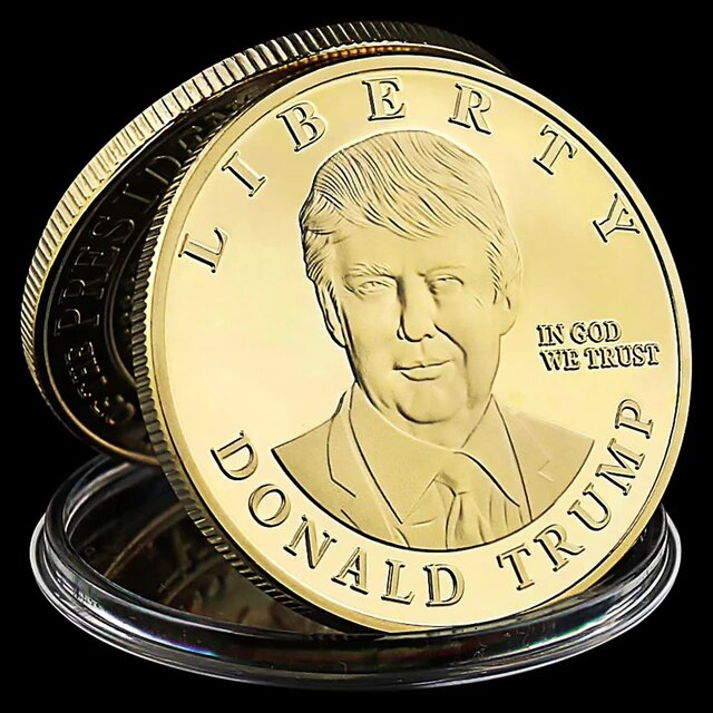 Donald Trump Liberty Souvenir Coin Collectible Gift Collection Art Statue of Liberty Gold Plated Commemorative Coin