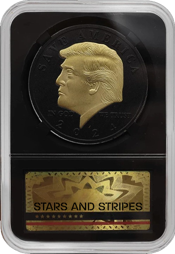 Limited Edition 2024 Non-currency Coin Commemorative Trump 24K Gold Plated American President Eagle Head Coin Badge of Honor